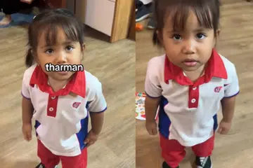 TENTANG CALON PRESIDEN: Safiyya dilihat berulang kali menyebut “Tharman” apabila bapanya, menyebut “Kok Song”.