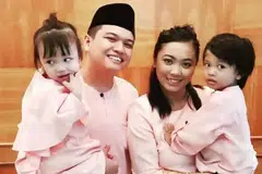 KELUARGA SUMBER ILHAM: Penggubah lagu dan penulis lirik, Benny Azroni, menyifatkan isteri Cik Nur Amirah Amir dan anak-anak, Sirin Calysta (kiri) dan Ariqin Wafiy sebagai pencetus ilham dan kebahagiaan. - Foto ihsan BENNY AZRONI