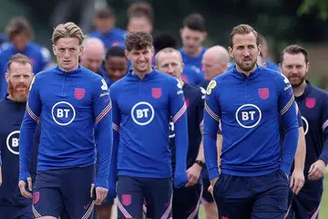 BERSEDIA: Pemain England di khemah latihan di St. George's Park, Burton Upon Trent, Britain. Gareth Southgate gesa England supaya memanfaatkan peluang keemasan dimiliki bagi menjuarai Euro 2020. - Foto REUTERS