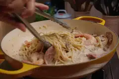 Spageti Udang Berkrim.
