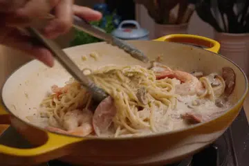 Spageti Udang Berkrim.