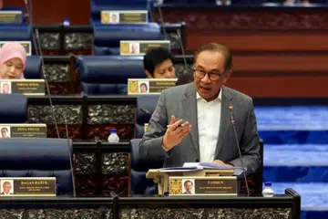 Perdana Menteri Malaysia, Datuk Seri Anwar Ibrahim, di Parlimen Malaysia.
