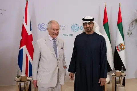 TANGANI PERUBAHAN IKLIM: Raja Charles dari Britain mengadakan pertemuan dengan  Presiden Emiriah Arab Bersatu (UAE), Sheikh Mohamed bin Zayed Al Nahyan dalam persidangan Parti 28 (COP28) di Dubai pada Khamis.