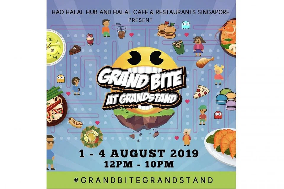 GIGITAN GERGASI: Orang ramai boleh mengunjungi pesta makanan GrandBite@GrandStand anjuran kumpulan The Halal Cafe and Restaurants in Singapore (HCRS) Facebook dan HAO Halal Hub bersama Mak Besar Sg di The Grandstand. Terdapat beraneka jenis makanan dan produk bukan makanan yang boleh dibeli. - Foto HALAL CAFÉ & RESTAURANTS IN SINGAPORE