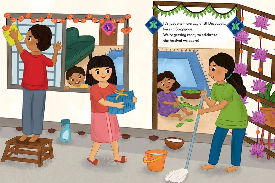 BACA BUKU: Melalui siri buku bergambar yang ditulis oleh Cik Valerie Pereira dan dilukis oleh Cik Mithula Palanivel, kanak-kanak dapat mempelajari dan memahami cara bangsa dan agama lain menyambut perayaan mereka dengan lebih mendalam.