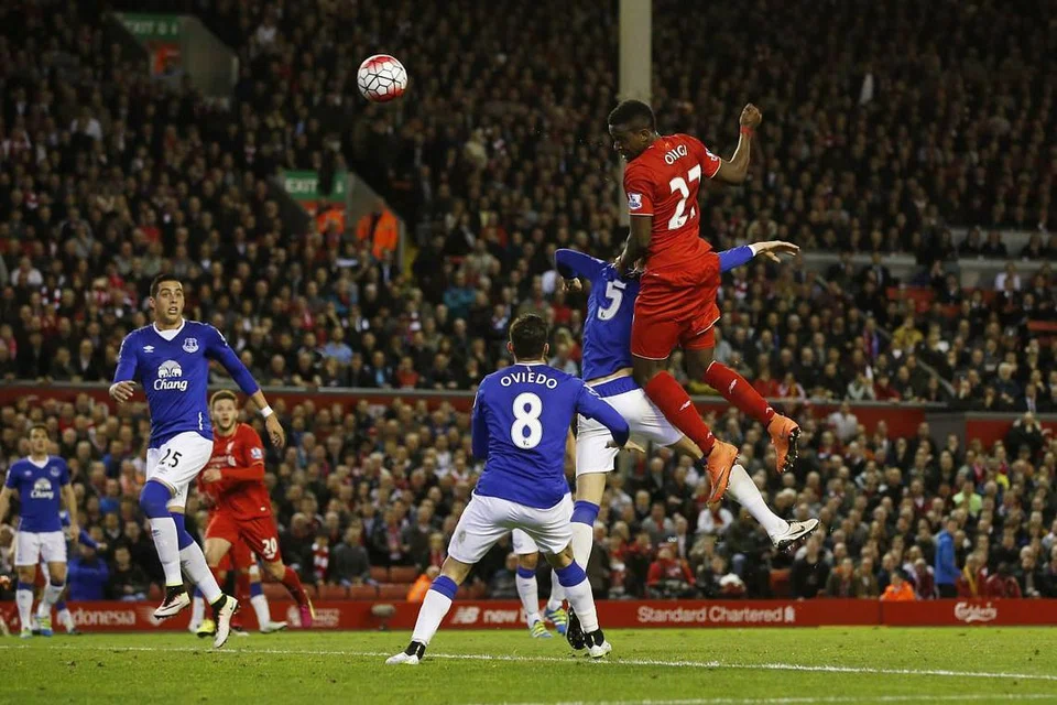 Divock Origi menjaringkan gol pertama Liverpool dalam kemenangan 4-0 ke atas Everton di Anfield pada Rabu (20 Apr). 
