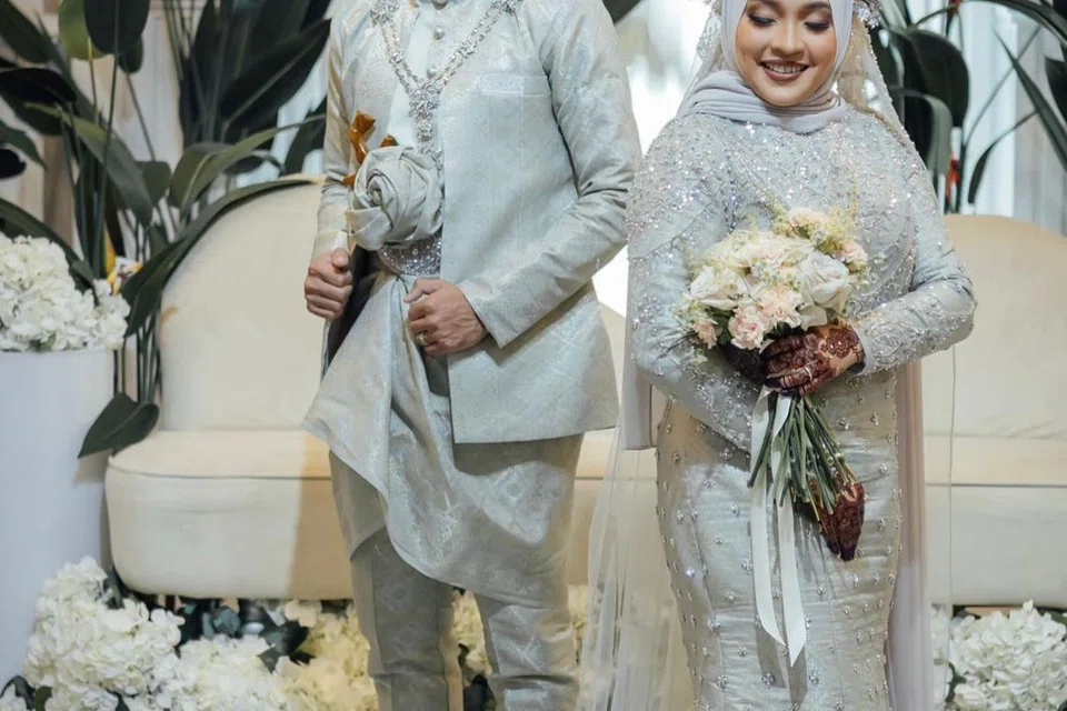 Foto perkahwinan Syirah Jusni dan suami tersayang, Muhammad Danial Yousop, pada Septembar 2023.