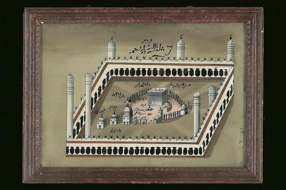 LUKISAN TERBALIK: Lukisan Masjid al-Haram pada belakang sekeping kaca ini dihasilkan di India pada abad ke-19 