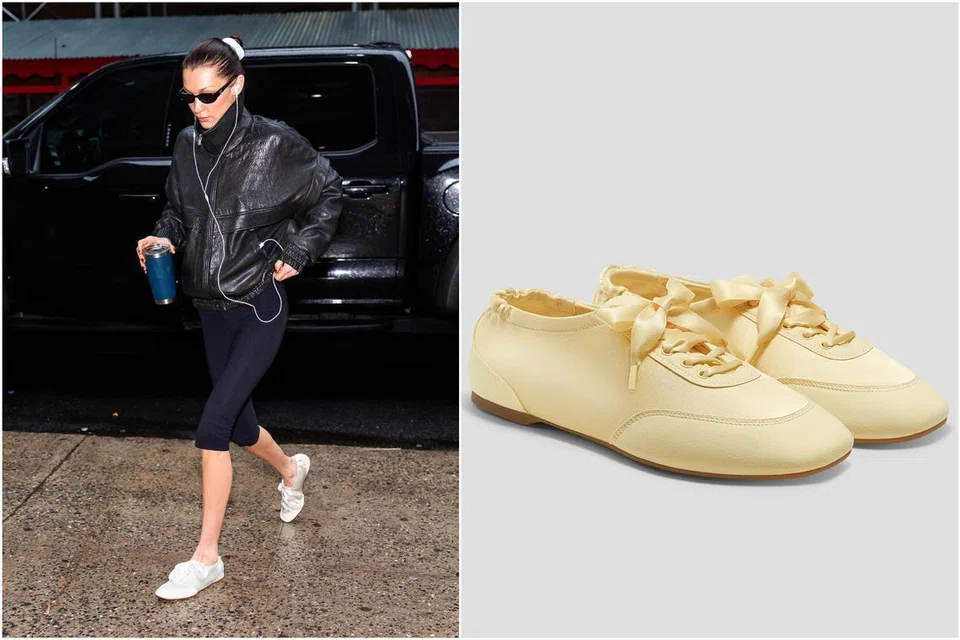 Supermodel, Bella Hadid, mengenakan ‘Sneakerina Cristina’ ($217) daripada Vivaia.