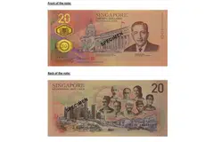DIKELUARKAN LAGI: Orang ramai boleh memohon untuk mendapatkan wang kertas $20 bagi memperingati 200 tahun Singapura secara dalam talian sehingga 13 Oktober ini. - Foto MAS