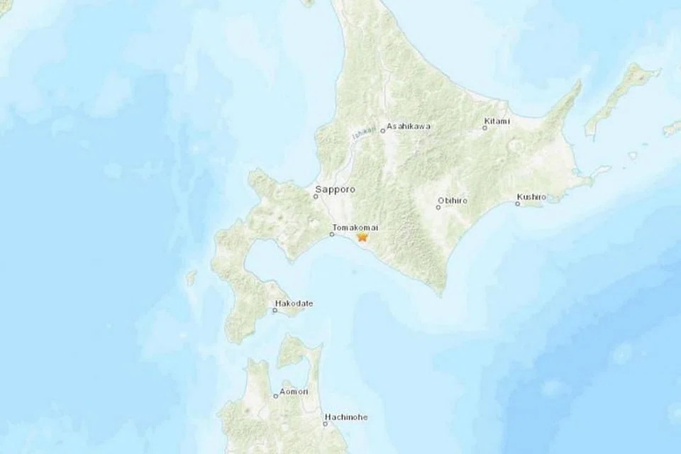 Gempa tersebut yang diukur pada 5.2 magnitud berada pada kedalaman 42 kilometer dan berpusat di pantai selatan Hokkaido. Foto: USGS