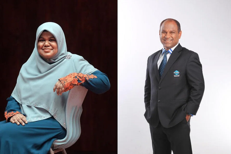 MAJLIS MUIS: Antara muka baru dalam Majlis Ke-19 Muis termasuk Pendaftar Persatuan Mualaf Muslim, Ustazah Kalthom Muhammad Isa (kiri) dan Ketua Pegawai Eksekutif PropNex Limited,  Encik Mohamed Ismail Abdul Gafoor. 