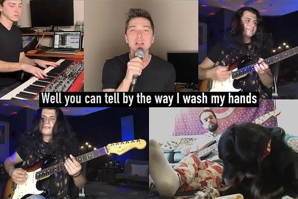 JAGA DIRI DI RUMAH: 'Stayin' Inside' yang dipadankan daripada lagu terkenal kumpulan Bee Gees, 'Stayin' Alive' dihasilkan pemuzik 'indie', Brent McCollough bagi menekankan tentang kepentingan menjaga kebersihan dan duduk rumah kerana koronavirus boleh menyerang sesiapa sahaja. - Foto LAMAN YOUTUBE BRENT MCCOLLOUGH 