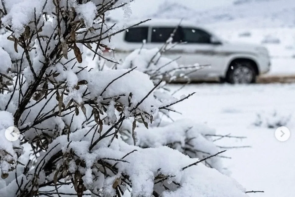 Arab Saudi, salji, Jabal Al-Lawz, Tabuk, musim sejuk