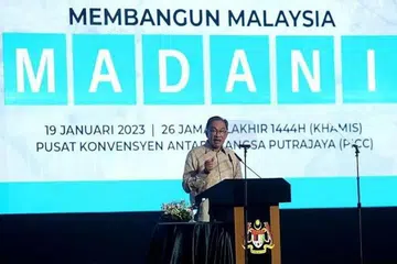 DATUK SERI ANWAR IBRAHIM: Mengenalkan konsep Madani dalam usaha untuk memetakan strategi pentadbiran negara secara berkesan, menekankan kepada pemerkasaan ekonomi dan budaya, yang berteraskan nilai, etika atau akhlak. - Foto NSTP