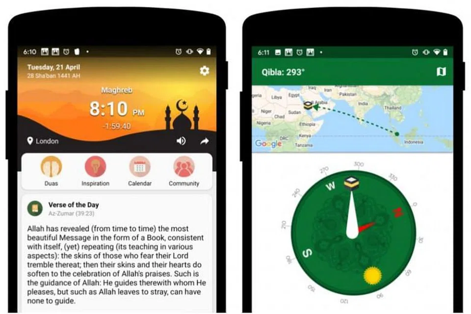 APLIKASI DIMUAT TURUN LEBIH 98 JUTA KALI: Muslim Pro menyediakan khidmat seperti perpustakaan Quran dalam talian serta jadual waktu solat harian. - Foto TANGKAP LAYAR DARI PLAYGOOGLE.COM
