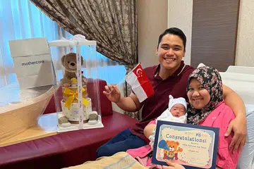 BAYI PERTAMA: Zayn Ifzan Mohamad Syazwan selamat dilahirkan di Hospital Kanak-Kanak dan Wanita KK pada 12 tengah malam pada 9 Ogos