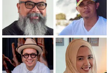 CABAR DIRI: Karyawan kreatif (dari kiri, atas, mengikut putaran jam), Mahfuz Mazlan, Faisal Ishak, Umie Isa dan Najip Ali bekerja keras menghasilkan kerja seni yang lain daripada lain untuk sajian penonton yang kian terbiasa dengan wadah penstriman antarabangsa seperti Netflix dan Disney+.