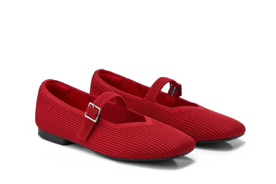 Kasut ‘Margot Mary-Jane’ dalam warna ‘Ruby Red’ daripada Vivaia, $189.