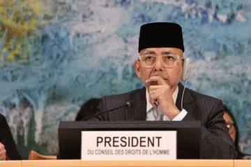 Presiden Majlis Hak Asasi Manusia, Pertubuhan Bangsa-Bangsa Bersatu (PBB), Encik Sidharto Reza Suryodipuro, berucap semasa mesyuarat majlis itu di ibu pejabatnya di Geneva pada 8 Januari 2025. Encik Sidharto juga merupakan Wakil Tetap Indonesia ke Geneva.