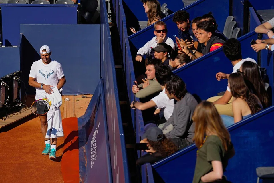 Rafael Nadal jalani latihan pada 10 April, menjelang kejohanan terbuka Barcelona di Sepanyol yang berlangsung 13-24 April 2024
