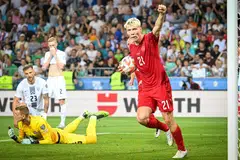 BAKAT BESAR: Manchester United berharap dapat memperkukuhkan jentera serangan mereka dengan kehadiran penyerang muda Denmark Rasmus Hojlund. 