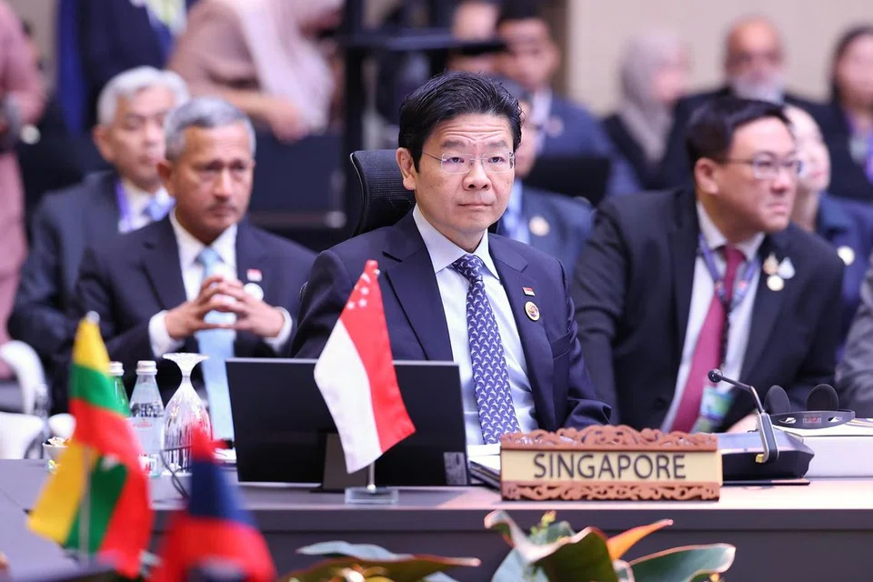 Perdana Menteri, Encik Lawrence Wong, di Sidang Puncak Asean ke-46 di Pusat Konvensyen Kuala Lumpur (KLCC) di Malaysia pada 26 Mei.