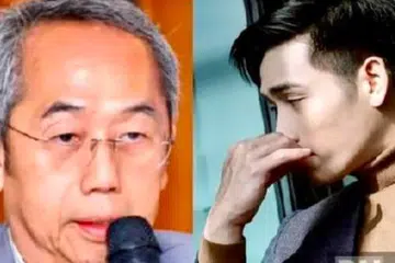 Pengarah Urusan Metrowealth International Group, David Teo, (kiri) sebelum ini mendedahkan beliau memenangi kes saman ke atas pelakon Hun Haqeem (kanan) yang diperintahkan membayar sejumlah ganti rugi sebanyak RM613,950 ($174,364).