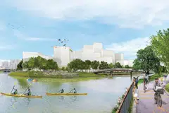 AKAN DATANG: Gambaran wajah baru Kallang Distripark yang berpotensi dibangunkan yang turut merangkumi pembangunan perumahan, taman dan ruang riadah. - Foto URA