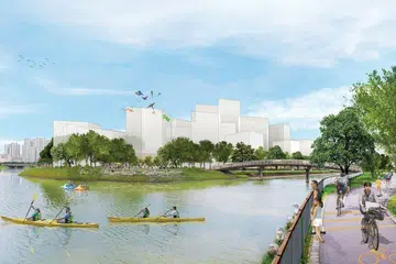 AKAN DATANG: Gambaran wajah baru Kallang Distripark yang berpotensi dibangunkan yang turut merangkumi pembangunan perumahan, taman dan ruang riadah. - Foto URA
