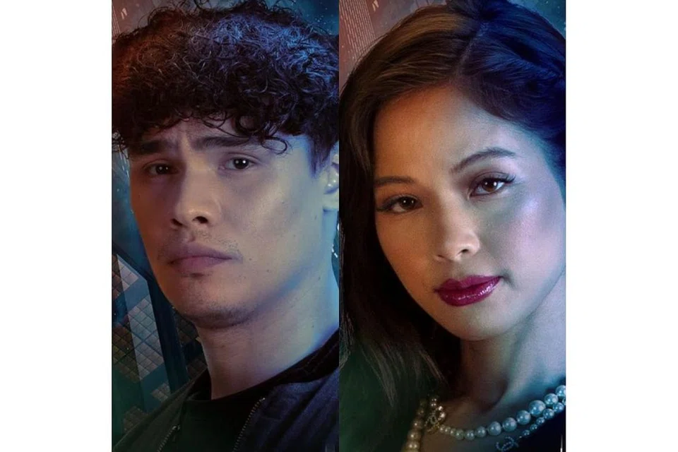 TEROKA WATAK BERBEZA: Salif Hardie (kiri) yang terbiasa bawa watak pemuda angkuh dan ranggi kini Najib, jejaka 'emo' yang tersepit dengan kesilapan bapanya sementara Hanan S Helme Al-Johary pula Amirah, wanita gila kuasa yang terlalu pentingkan tanggapan orang padanya. . - Foto ADARA PICTURES