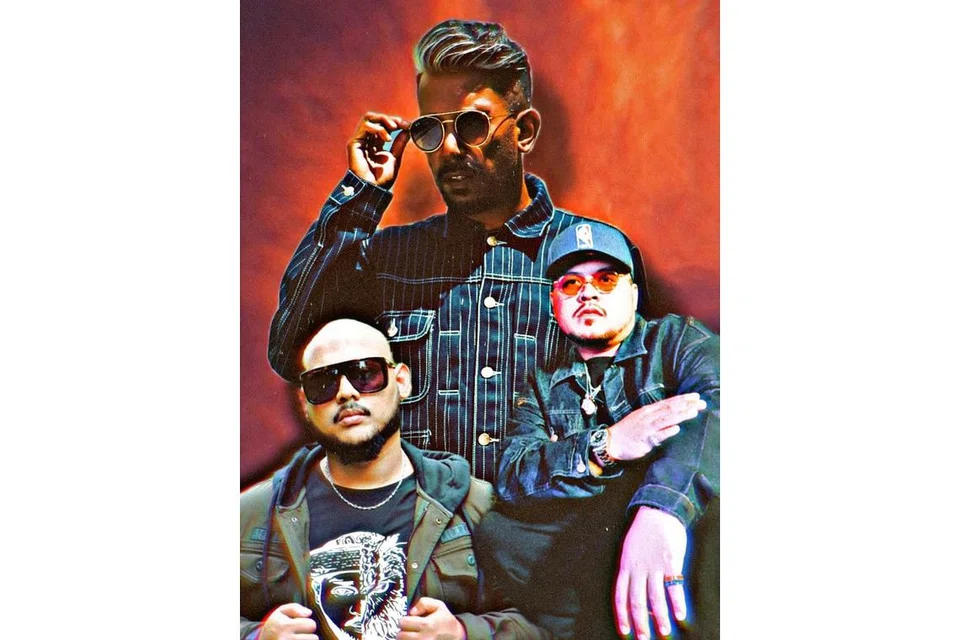 TIGA SUARA, TIGA GENRE, SATU MATLAMAT: Ryzall Noh (atas), KamarxKazie (kiri bawah), dan Ashidy Ridwan (kanan bawah) bergabung tenaga untuk hasilkan single baru mereka 'Tenggelam'. - Foto ASHIDY RIDWAN