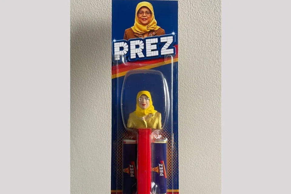 Prez-iden, Halimah Yacob, mainan Pez, karya seni pop