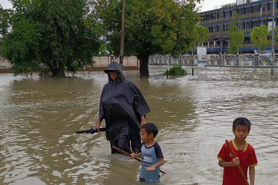 banjir, Singapura, keluarga, Perlis