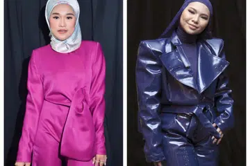 SAHABAT SENI YANG AKRAB: Aina Abdul (kanan) memberitahu netizen beliau dan Ernie Zakri adalah sahabat karib dan teman gimnasium yang bertemu untuk makan dan bersembang santai, bukan bertelagah dan bersaing.