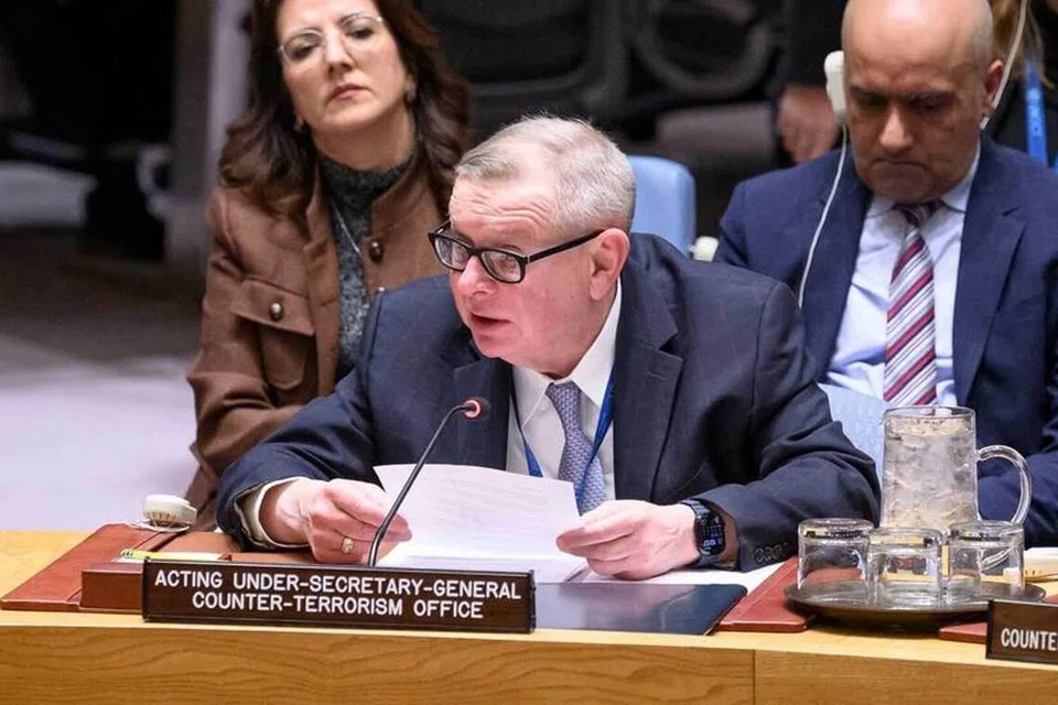 Pemangku Setiausaha Agung Rendah Pejabat PBB bagi Pembanterasan Keganasan, Encik Alexandre Zouev, ketika membentangkan laporan terkini kepada Majlis Keselamatan Pertubuhan Bangsa-Bangsa Bersatu (UNSC) pada 4 Februari.