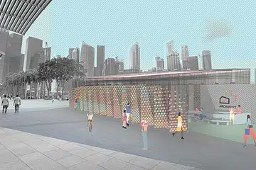 ARCHIFEST 2018: Reka bentuk pavilion bagi Archifest tahun ini yang dibentangkan syarikat seni bina setempat, Kite Studio Architecture, milik jurubina dan hos terkenal Singapura, Encik Khairudin Saharom.