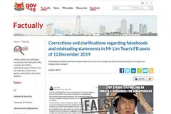 NOTIS PEMBETULAN: Arahan pembetulan yang memerlukan Encik Lim Tean menyiarkan sepenuhnya notis pembetulan di bahagian atas kedua-dua pos Facebook beliau. - Foto LIMTEAN/YOUTUBE, GOV.SG