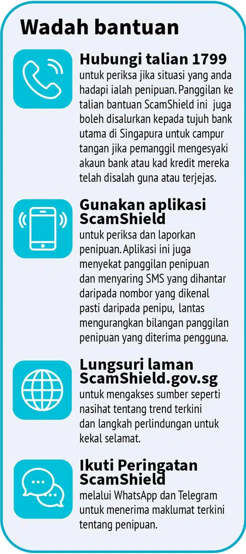 Anda dinasihatkan untuk terus berhati-hati. Ikuti aplikasi ScamShield yang terbaru. 