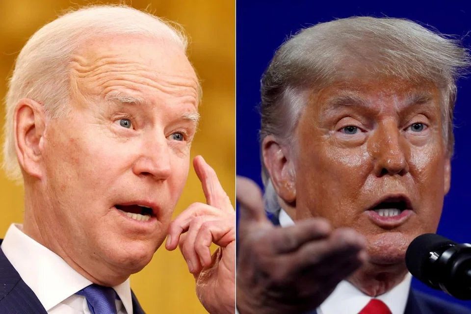 GAYA BERBEZA: Presiden Joe Biden(kiri), pemimpin Parti Demokrat, mempunyai gaya kepimpinan berbeza dengan presiden sebelum ini, Encik Donald Trump (kanan), pemimpin Parti Republikan, kerana falsafah dan dasar dua parti itu yang berlainan. - Foto-foto REUTERS, AFP 