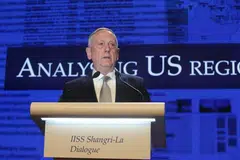 Setiausaha Pertahanan Amerika Syarikat Encik Mattis berucap di Dialog Shangri La pada 2 Jun.