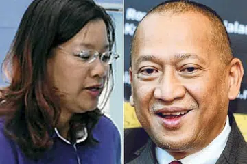 TENGKARAH BERPANJANGAN: Datuk Heng (kiri) menganggap kenyataan Datuk Nazri (kanan) bahawa parti pembangkang DAP adalah 'suara' masyarakat Cina Malaysia sebagai tidak bertanggungjawab.