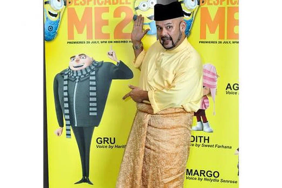 TERPILIH: Pihak saluran kabel, HBO Asia dan Astro, telah memilih pelawak solo terkenal dari Malaysia, Harith Iskander Musa, untuk meminjamkan suara pada watak Gru dalam filem animasi Despicable Me 2 versi Melayu yang akan ditayangkan pada Lebaran nanti. - Foto HBO ASIA