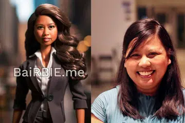 BARBIE SERIUS: Cik Mariam Jaafar telah memuat naik gambar versi ‘Barbie’ beliau di Facebook.