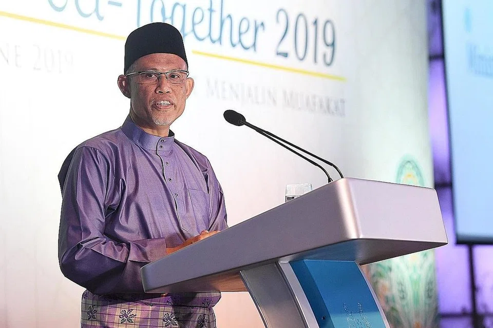 BERI UCAPAN: Encik Masagos mengupas ciri-ciri '3K' - keperibadian, kemahiran dan kewarganegaraan - yang membentuk Masyarakat Gemilang. 