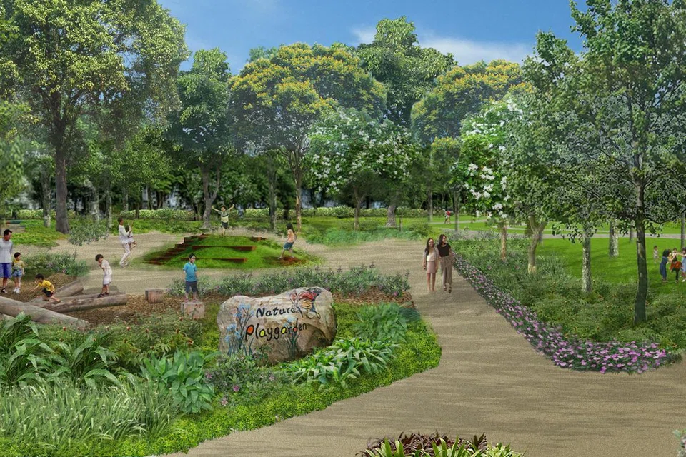 LEBIH HIJAU: Taman Choa Chu Kang akan dipertingkat untuk menyediakan ruang masyarakat serta taman baru, termasuk taman permainan semula jadi untuk kanak-kanak.
