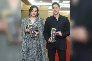 Sophia Albarakbah (kiri) dan Meerqeen mencipta kejayaan besar di pentas Anugerah Telenovela Kesembilan.