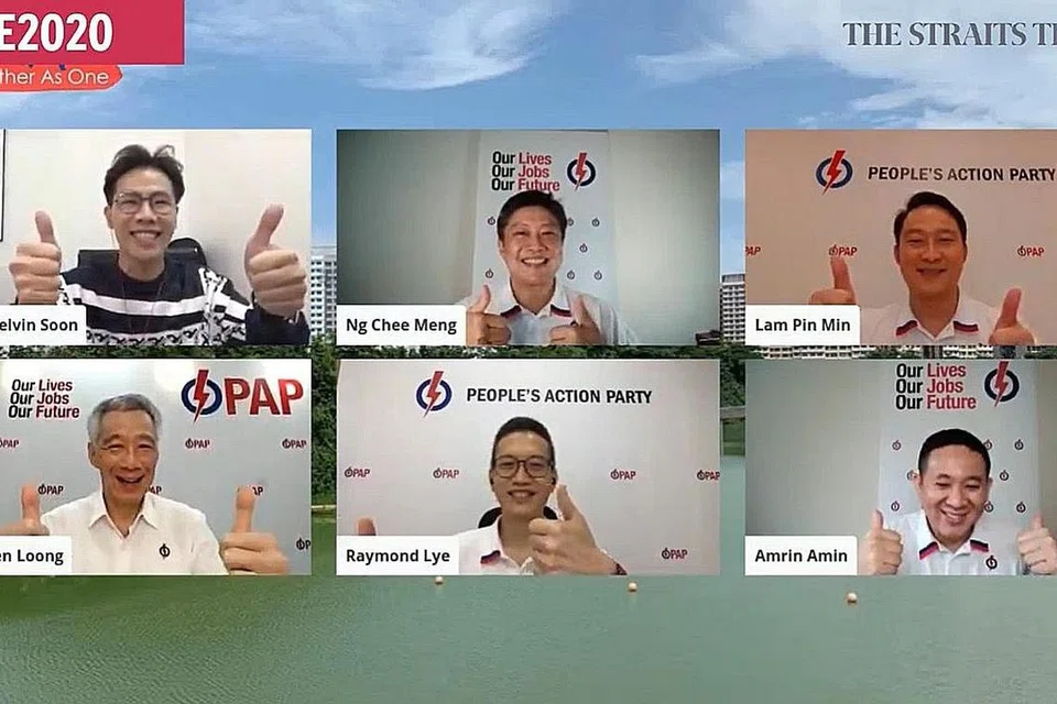 TANDA SOKONGAN: Encik Lee menyertai pasukan PAP GRC Sengkang dalam sesi perkongsian menerusi siaran Facebook semalam. - Foto tangkap layar PAPSKGRC FB