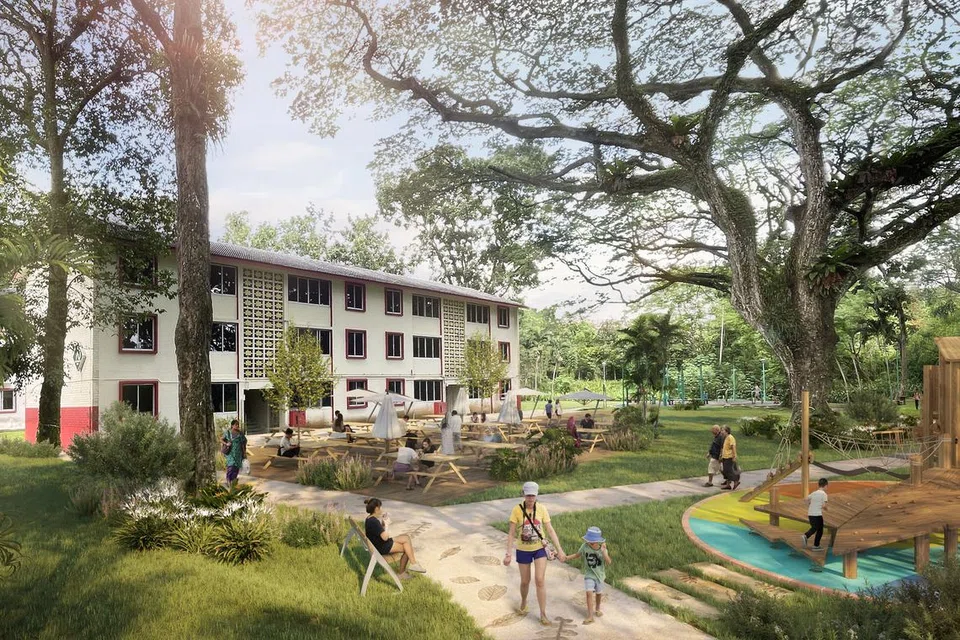 DIBERI NAFAS BARU: Beberapa blok di estet Tanglin Halt, yang asalnya dibangunkan Singapore Improvement Trust, akan digunakan semula untuk menyediakan kemudahan seperti ruang duduk dan taman permainan bagi penduduk Queenstown.