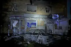 Gambar yang diberi oleh Mayor Kursk, Encik Igor Kutsak, menunjukkan kerosakan pada bangunan dan kereta akibat serangan peluru berpandu Ukraine ke atas wilayah Russia itu pada 11 Ogos.